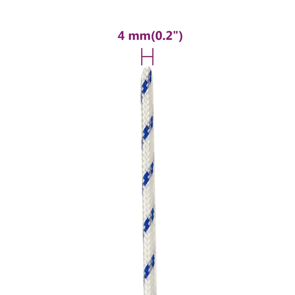 vidaXL Corde de bateau Blanc 4 mm 250 m polypropylène
