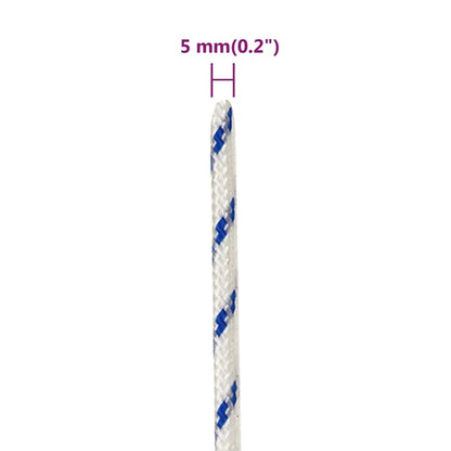 vidaXL Corde de bateau Blanc 5 mm 25 m Polypropylène
