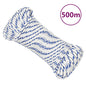 vidaXL Corde de bateau Blanc 5 mm 500 m Polypropylène