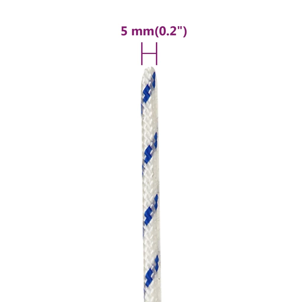 vidaXL Corde de bateau Blanc 5 mm 500 m Polypropylène