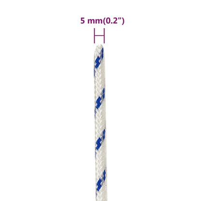 vidaXL Corde de bateau Blanc 5 mm 500 m Polypropylène