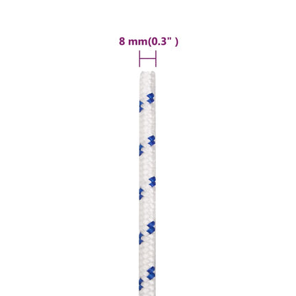 vidaXL Corde de bateau Blanc 8 mm 50 m Polypropylène