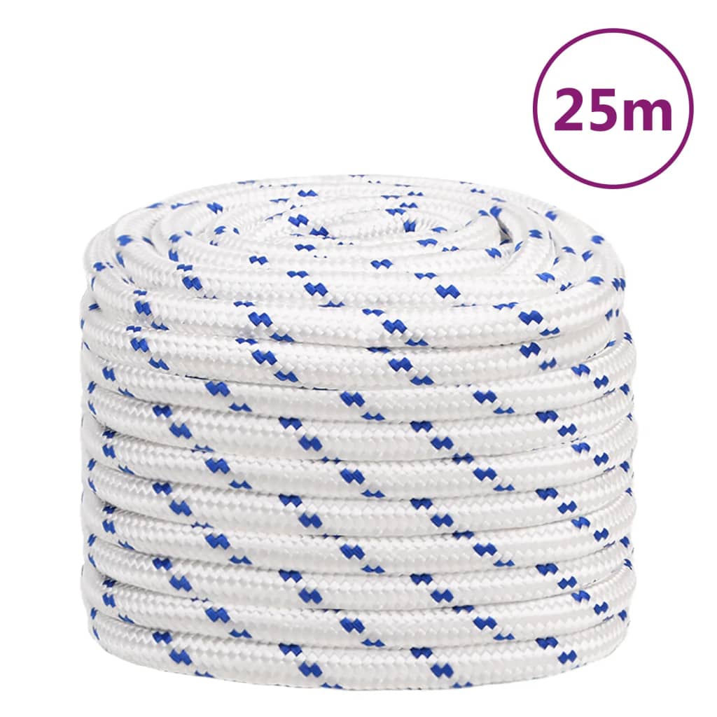 vidaXL Corde de bateau Blanc 20 mm 25 m Polypropylène