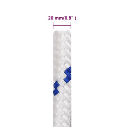 vidaXL Corde de bateau Blanc 20 mm 50 m Polypropylène