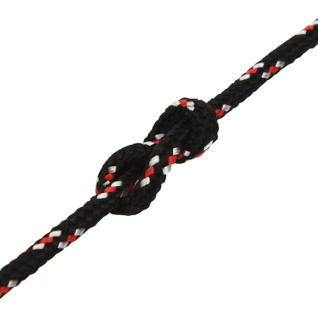 vidaXL Corde de bateau Noir 4 mm 50 m Polypropylène