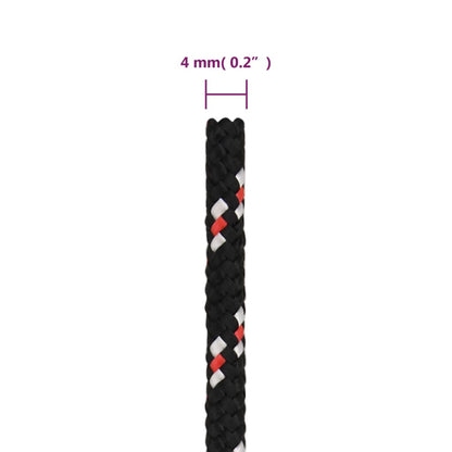 vidaXL Corde de bateau Noir 4 mm 50 m Polypropylène