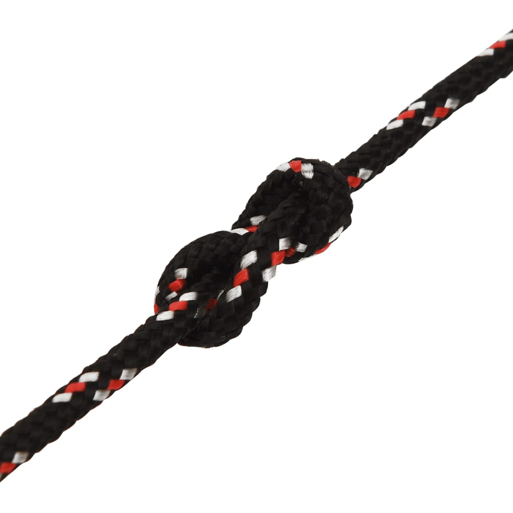 vidaXL Corde de bateau Noir 4 mm 100 m Polypropylène