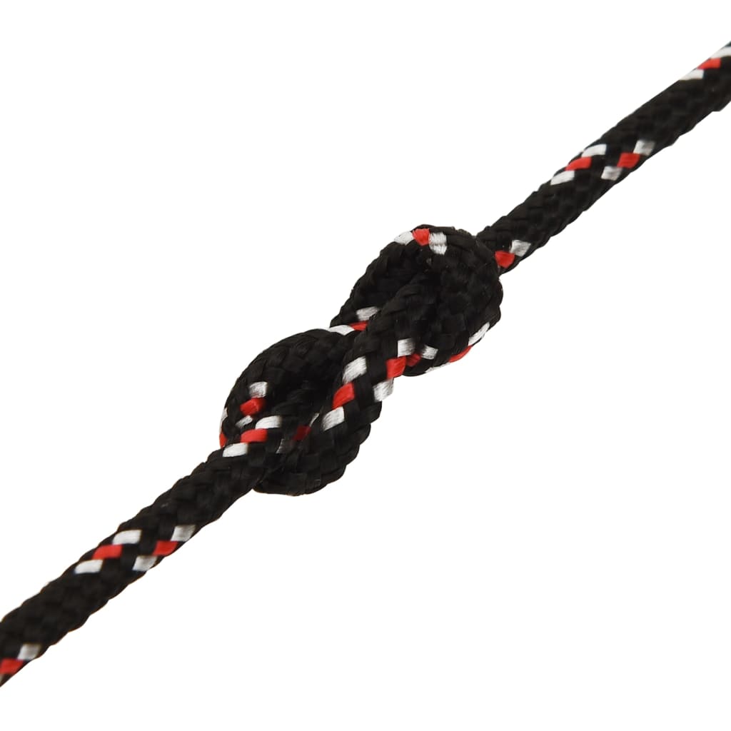 vidaXL Corde de bateau Noir 5 mm 50 m Polypropylène