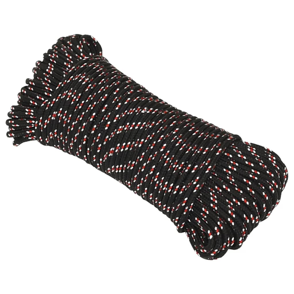 vidaXL Corde de bateau Noir 5 mm 250 m Polypropylène
