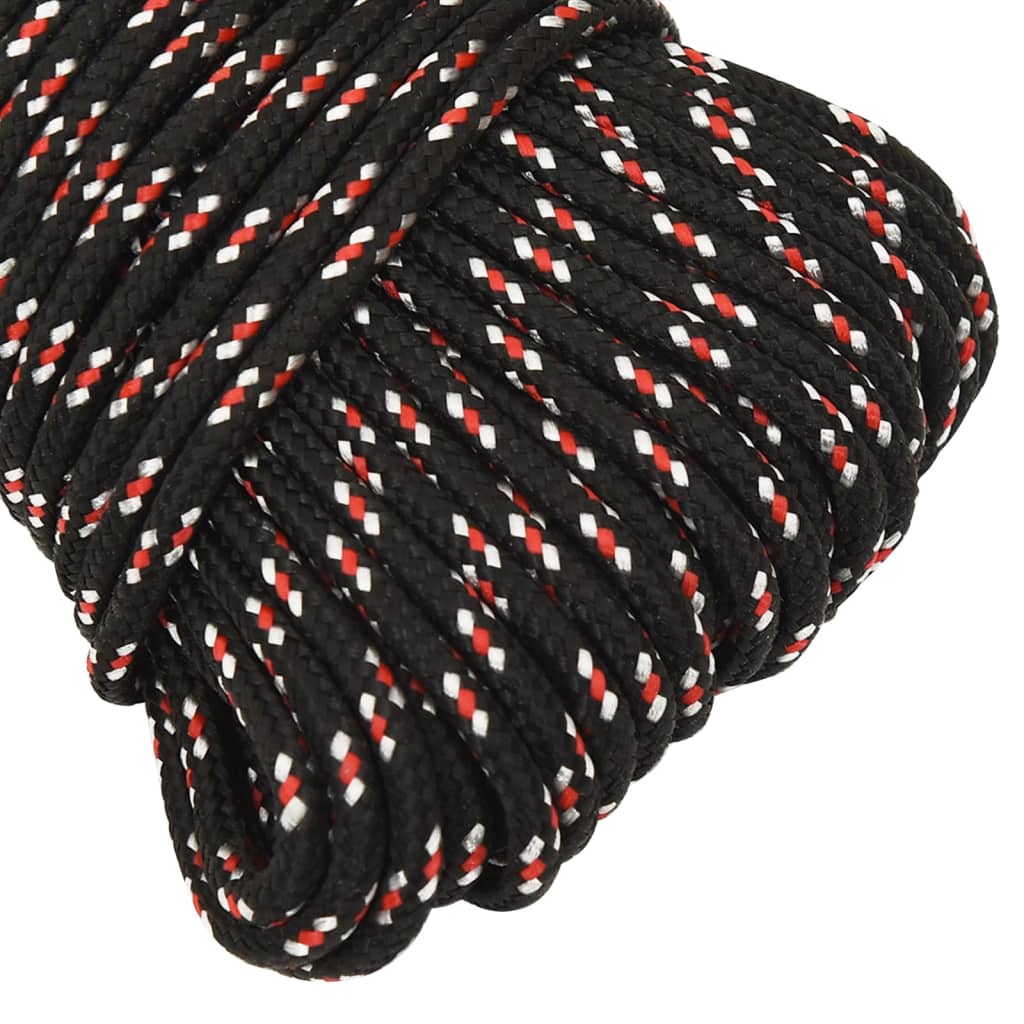 vidaXL Corde de bateau Noir 5 mm 250 m Polypropylène