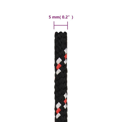 vidaXL Corde de bateau Noir 5 mm 250 m Polypropylène