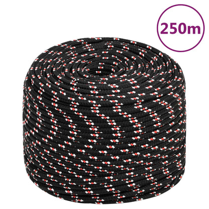 vidaXL Corde de bateau Noir 6 mm 250 m Polypropylène