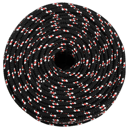 vidaXL Corde de bateau Noir 8 mm 25 m Polypropylène