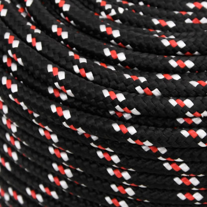 vidaXL Corde de bateau Noir 8 mm 25 m Polypropylène