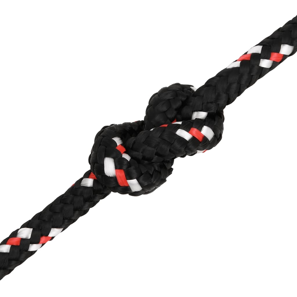 vidaXL Corde de bateau Noir 8 mm 25 m Polypropylène