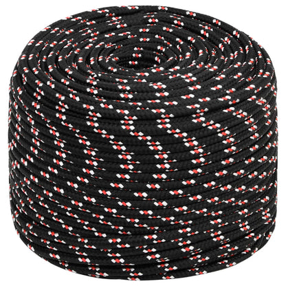 vidaXL Corde de bateau Noir 8 mm 50 m Polypropylène