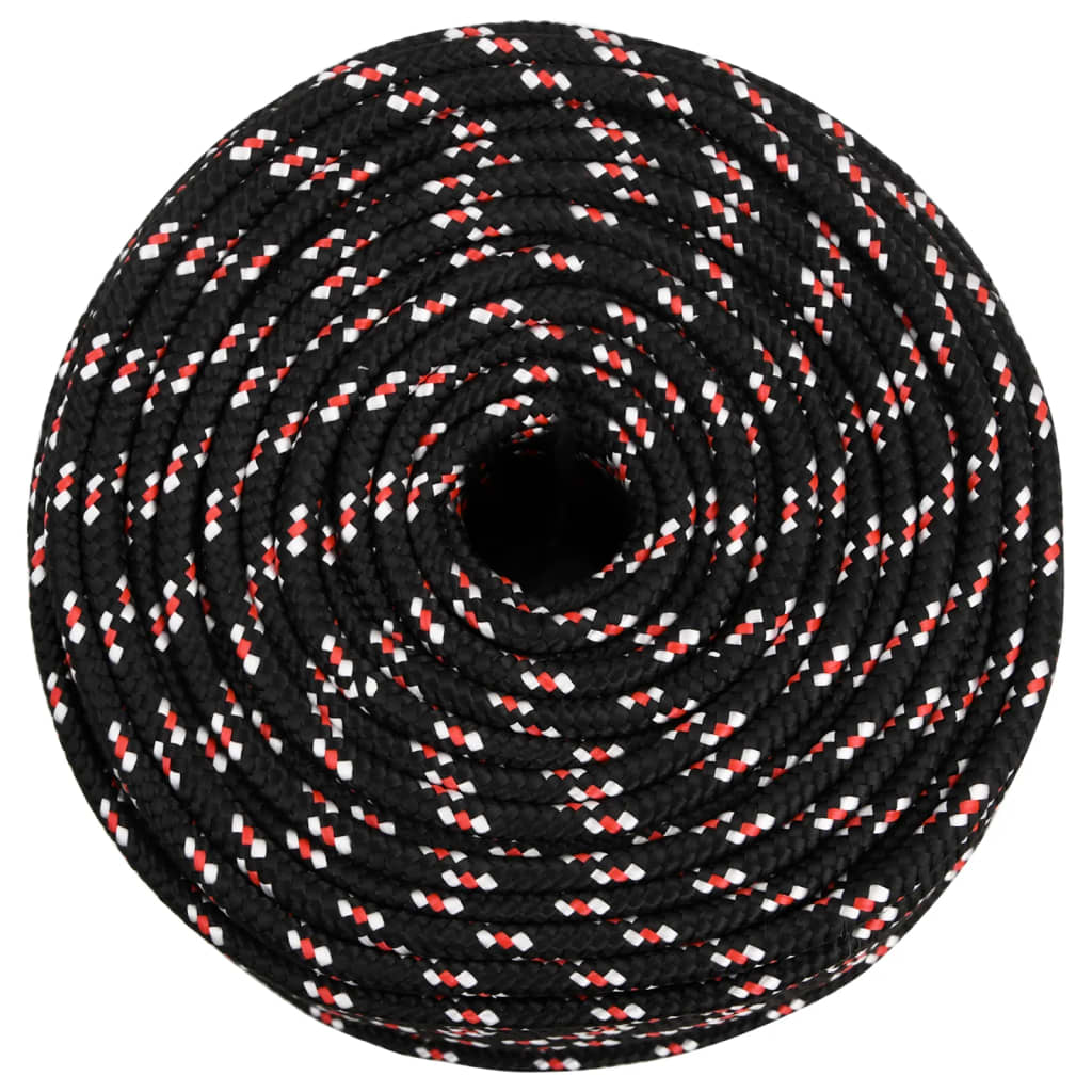 vidaXL Corde de bateau Noir 8 mm 50 m Polypropylène