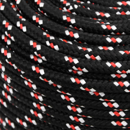 vidaXL Corde de bateau Noir 8 mm 50 m Polypropylène