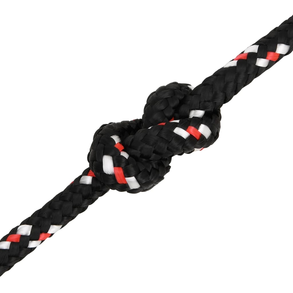 vidaXL Corde de bateau Noir 8 mm 50 m Polypropylène