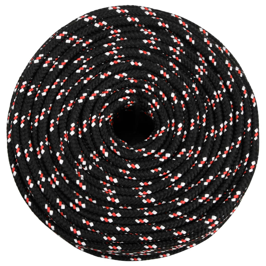 vidaXL Corde de bateau Noir 8 mm 250 m Polypropylène