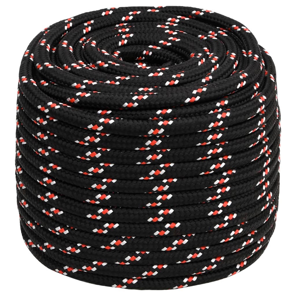 vidaXL Corde de bateau Noir 16 mm 25 m Polypropylène