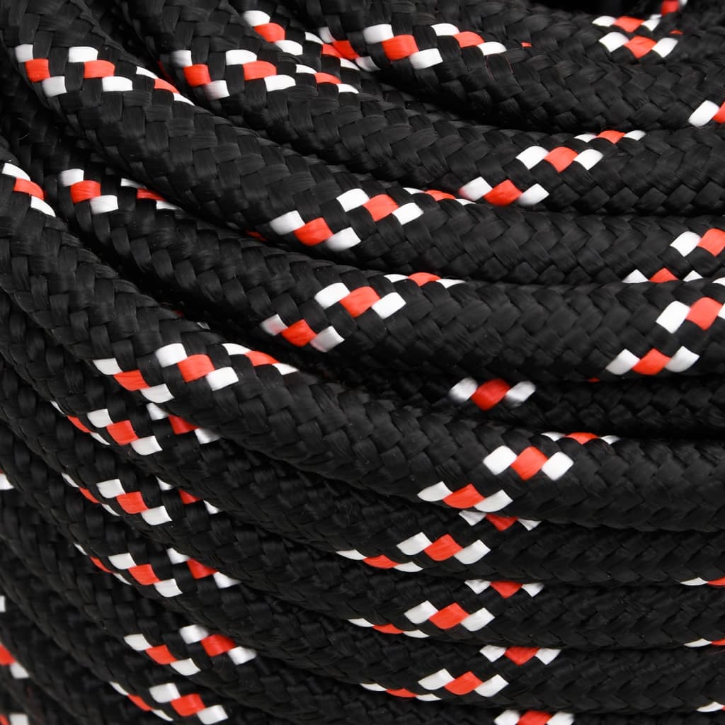 vidaXL Corde de bateau Noir 16 mm 25 m Polypropylène