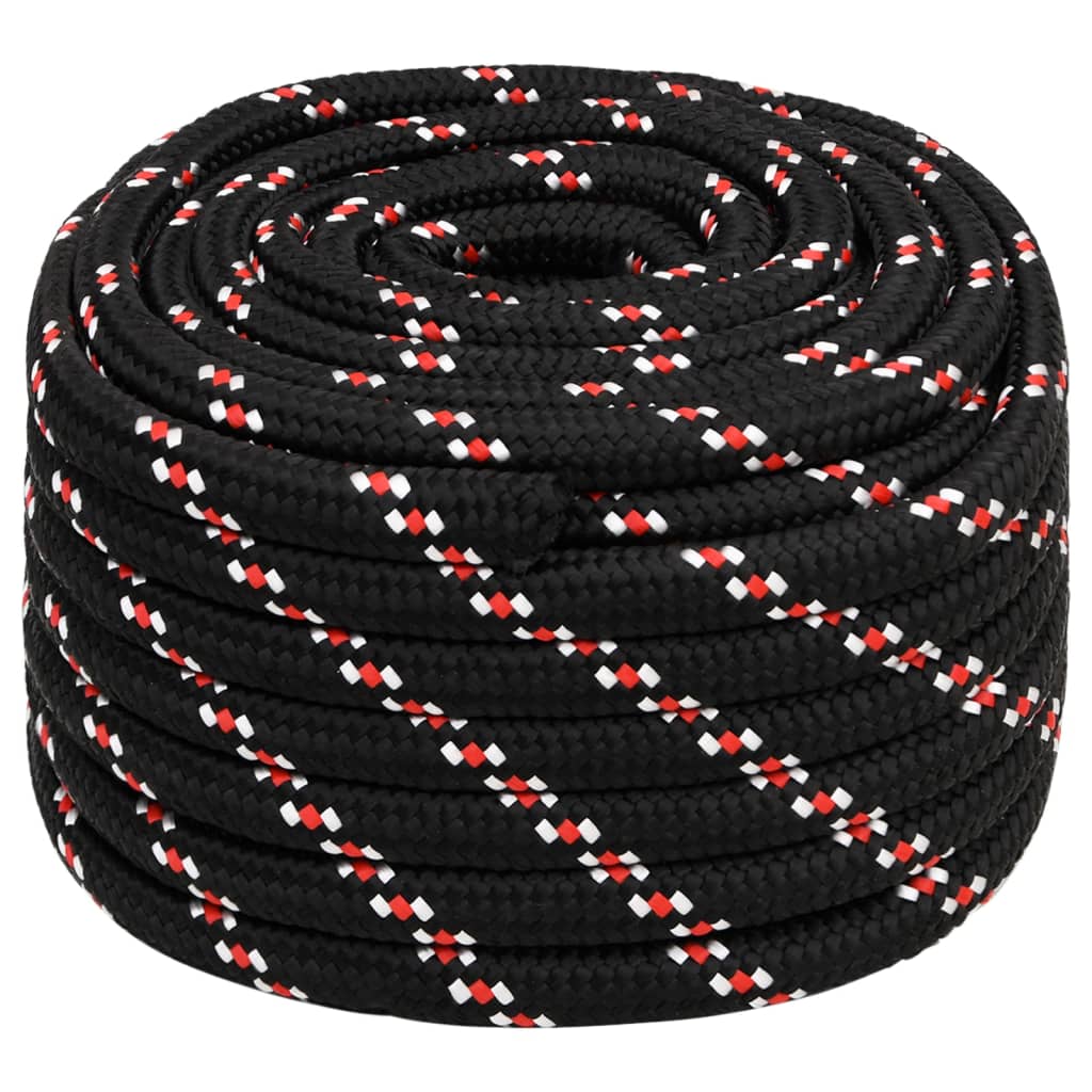 vidaXL Corde de bateau Noir 20 mm 25 m Polypropylène
