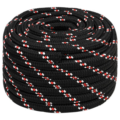 vidaXL Corde de bateau Noir 20 mm 25 m Polypropylène