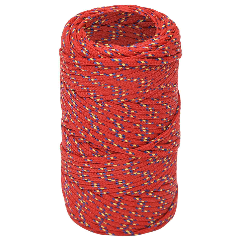 vidaXL Corde de bateau Rouge 2 mm 500 m Polypropylène