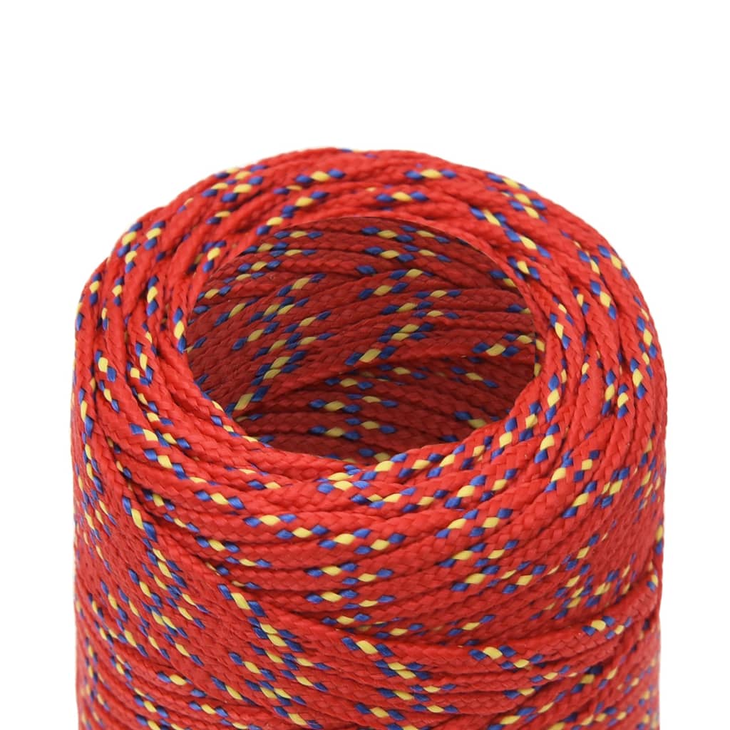vidaXL Corde de bateau Rouge 2 mm 500 m Polypropylène