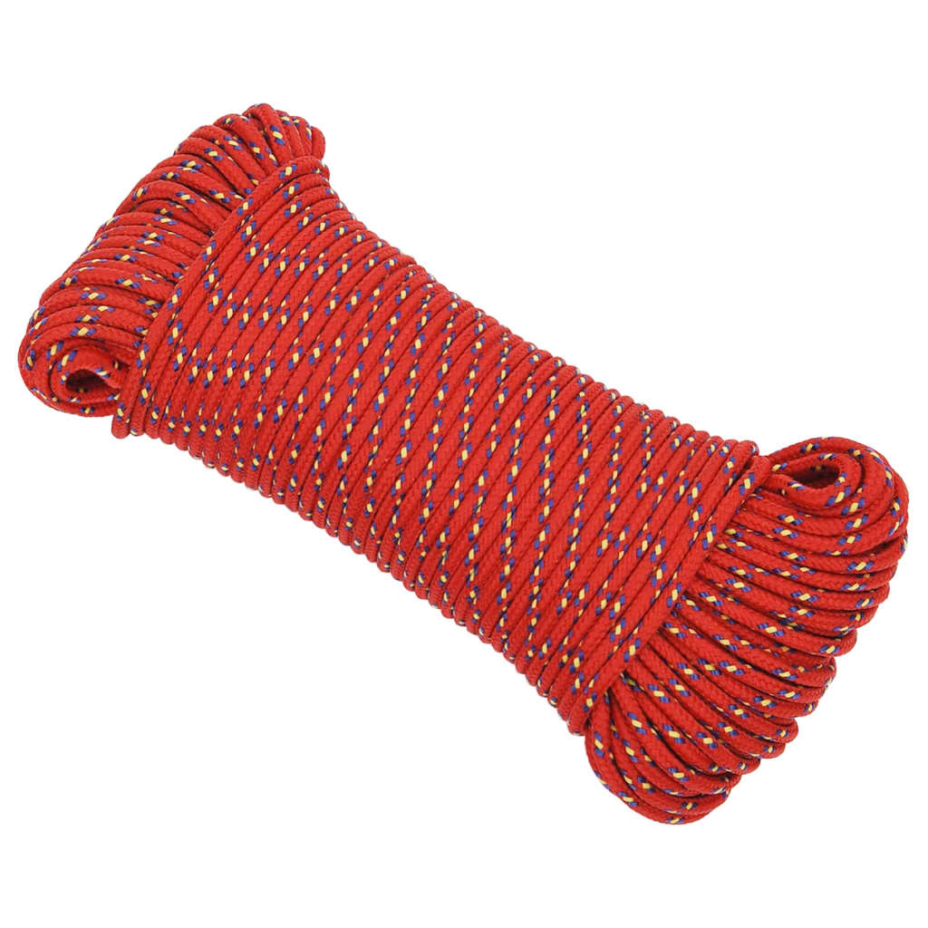 vidaXL Corde de bateau Rouge 4 mm 50 m Polypropylène