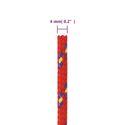vidaXL Corde de bateau Rouge 4 mm 50 m Polypropylène