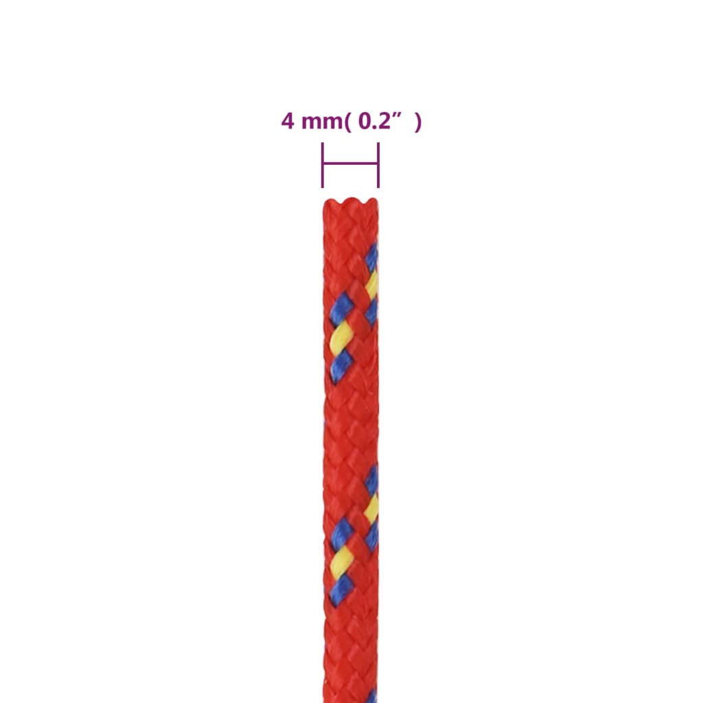 vidaXL Corde de bateau Rouge 4 mm 100 m Polypropylène