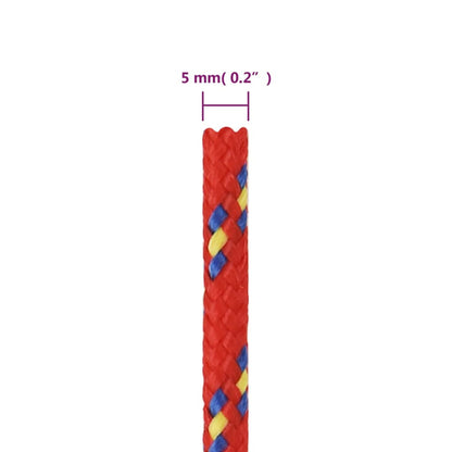 vidaXL Corde de bateau Rouge 5 mm 100 m Polypropylène