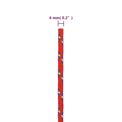vidaXL Corde de bateau Rouge 6 mm 250 m Polypropylène