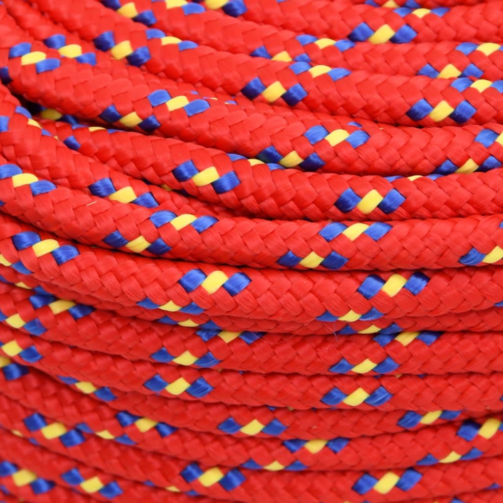 vidaXL Corde de bateau Rouge 8 mm 50 m Polypropylène