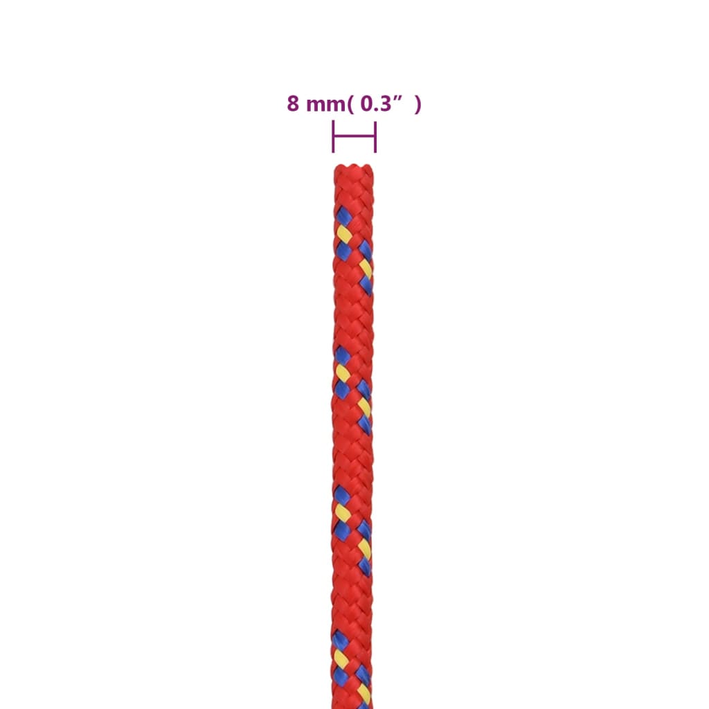 vidaXL Corde de bateau Rouge 8 mm 50 m Polypropylène