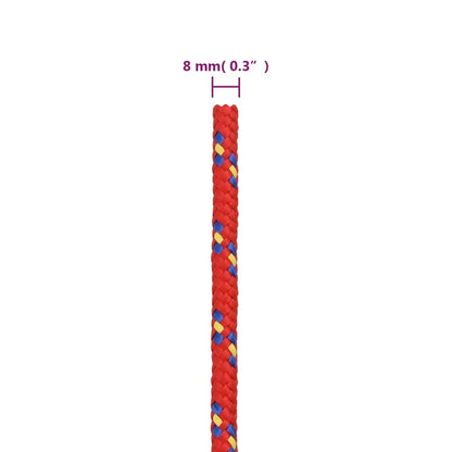 vidaXL Corde de bateau Rouge 8 mm 50 m Polypropylène