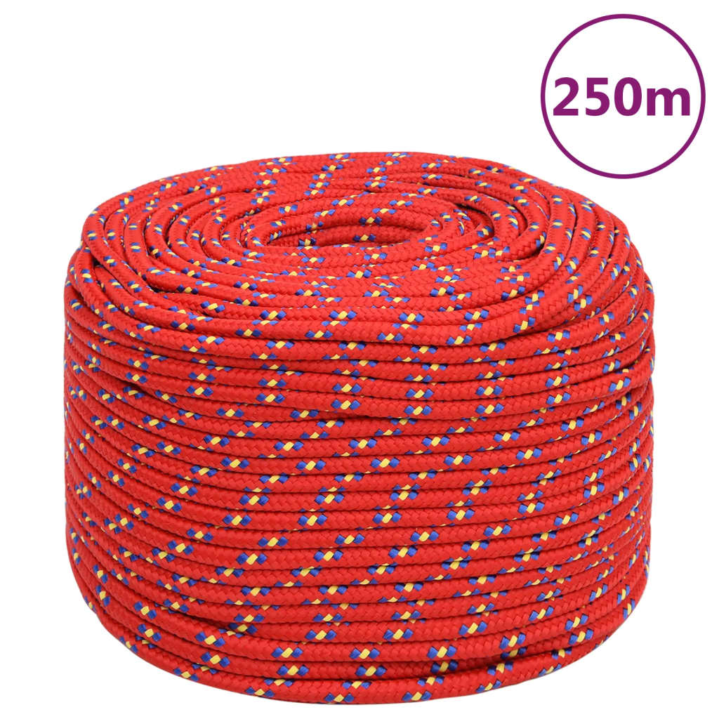 vidaXL Corde de bateau Rouge 8 mm 250 m Polypropylène