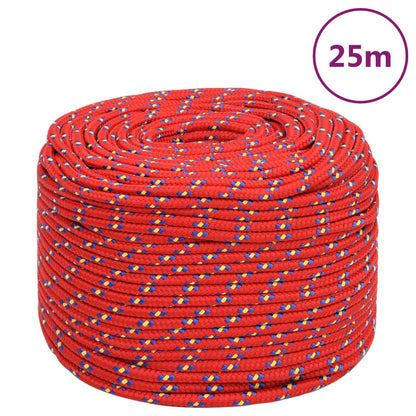 vidaXL Corde de bateau Rouge 10 mm 25 m Polypropylène