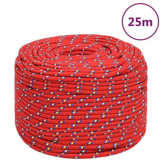 vidaXL Corde de bateau Rouge 10 mm 25 m Polypropylène