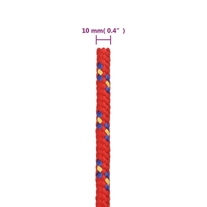 vidaXL Corde de bateau Rouge 10 mm 25 m Polypropylène