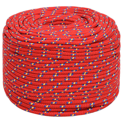 vidaXL Corde de bateau Rouge 10 mm 100 m Polypropylène
