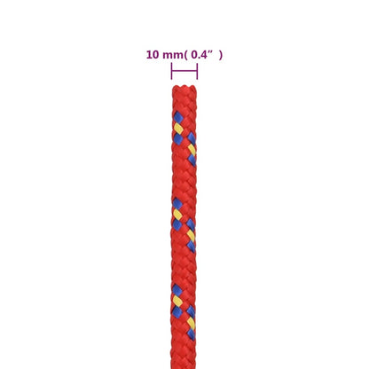 vidaXL Corde de bateau Rouge 10 mm 100 m Polypropylène