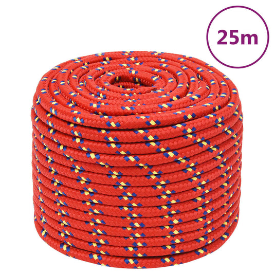 vidaXL Corde de bateau Rouge 14 mm 25 m Polypropylène
