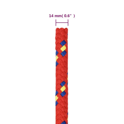 vidaXL Corde de bateau Rouge 14 mm 25 m Polypropylène