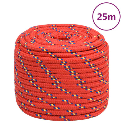 vidaXL Corde de bateau Rouge 16 mm 25 m Polypropylène