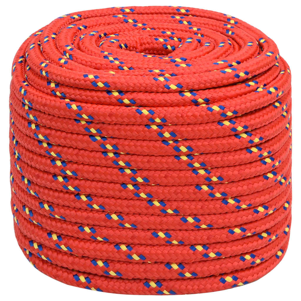vidaXL Corde de bateau Rouge 16 mm 25 m Polypropylène