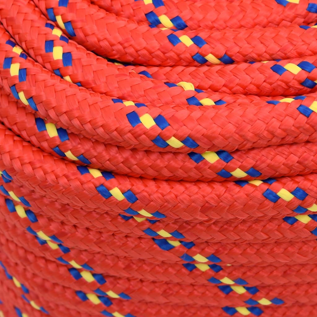 vidaXL Corde de bateau Rouge 16 mm 25 m Polypropylène