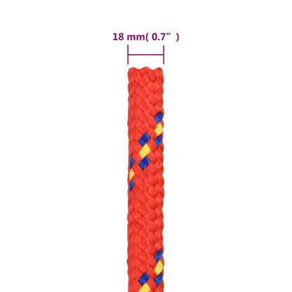 vidaXL Corde de bateau Rouge 18 mm 100 m Polypropylène